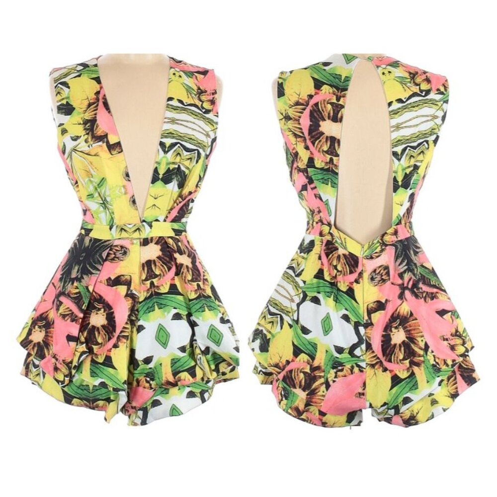 ❤️Sexy Floral Tropical V-Neck Romper Elegant Summer Sleeveless Playsuit Jumpsuit